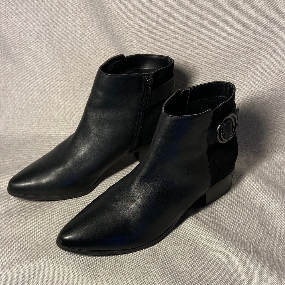 Alfani Black Ankle Booties with Buckle Detail. Size 8,5
